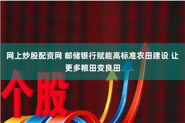 网上炒股配资网 邮储银行赋能高标准农田建设 让更多粮田变良田